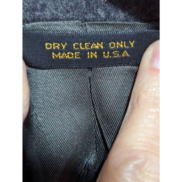 Oakton Ltd Men's Gray & Silver Buttons Double Breasted Wool Blazer Jacket Size 4 - Picture 8 of 8